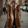 Herren Eleganter langer Trenchcoat aus hochwertigem Material R&B