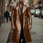 Herren Eleganter langer Trenchcoat aus hochwertigem Material R&B