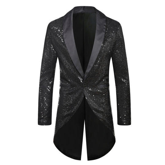 Herren eleganter Paillettenblazer mit luxuriösen Details R&B