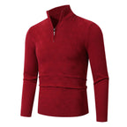 Herren modischer Strickpullover mit halbem Reißverschluss und strukturiertem Design R&B