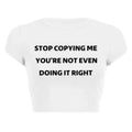 Damen Crop-T-Shirt mit motivierendem Schriftzug und figurbetontem Schnitt R&B