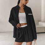 Damen Lässiges Ensemble aus cropped Shirt und Shorts R&B