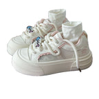 Damen Sportliche Sneakers mit atmungsaktiver Mesh-Oberfläche und elastischem Schaft R&B