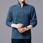 Herren Strickpullover mit modernem Stehkragen und strukturierter Oberfläche R&B