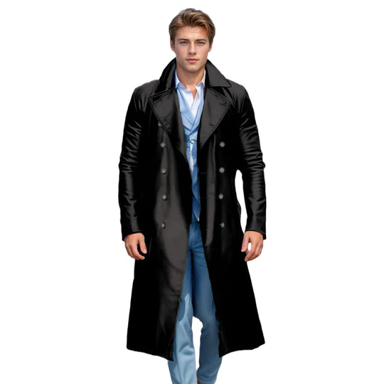 Herren Eleganter und glänzender Trenchcoat R&B
