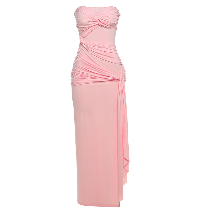R&B | Rückenfreies Röhrentop-Kleid mit Seitenschlitz