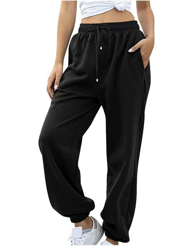 Damen bequeme und lässige Jogginghose mit elastischem Bund und Kordelzug R&B