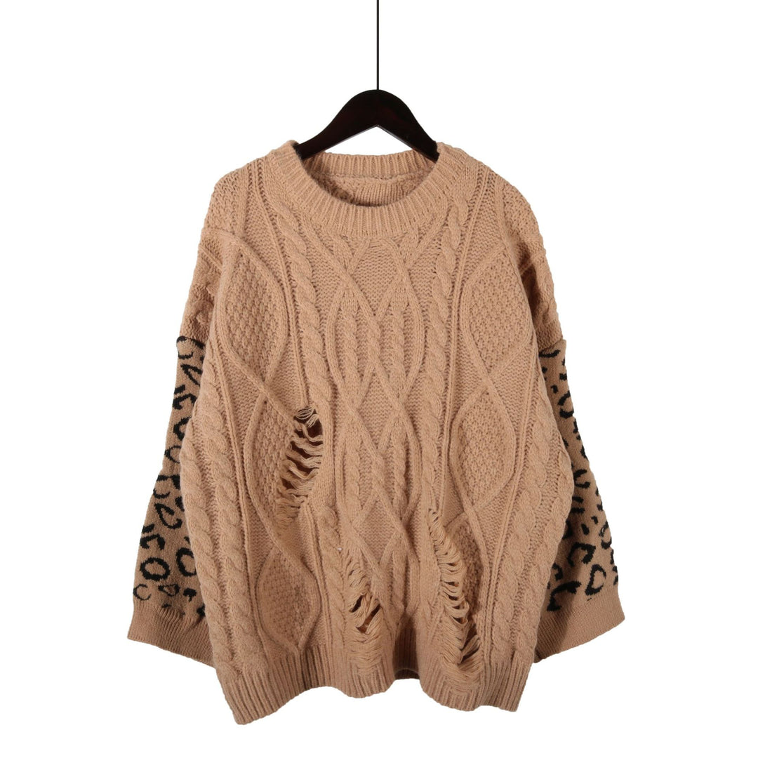 Damen lässiger Strickpullover mit modernem Muster und einzigartigen Details R&B