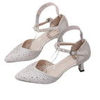 Damen Pumps mit verziertem Riemen und elegantem Blockabsatz R&B