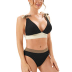 Damen Bikiniset mit elegantem V-Ausschnitt und verstellbaren Trägern