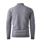 Herren Eleganter Strickpullover mit hohem Kragen und Reißverschluss R&B
