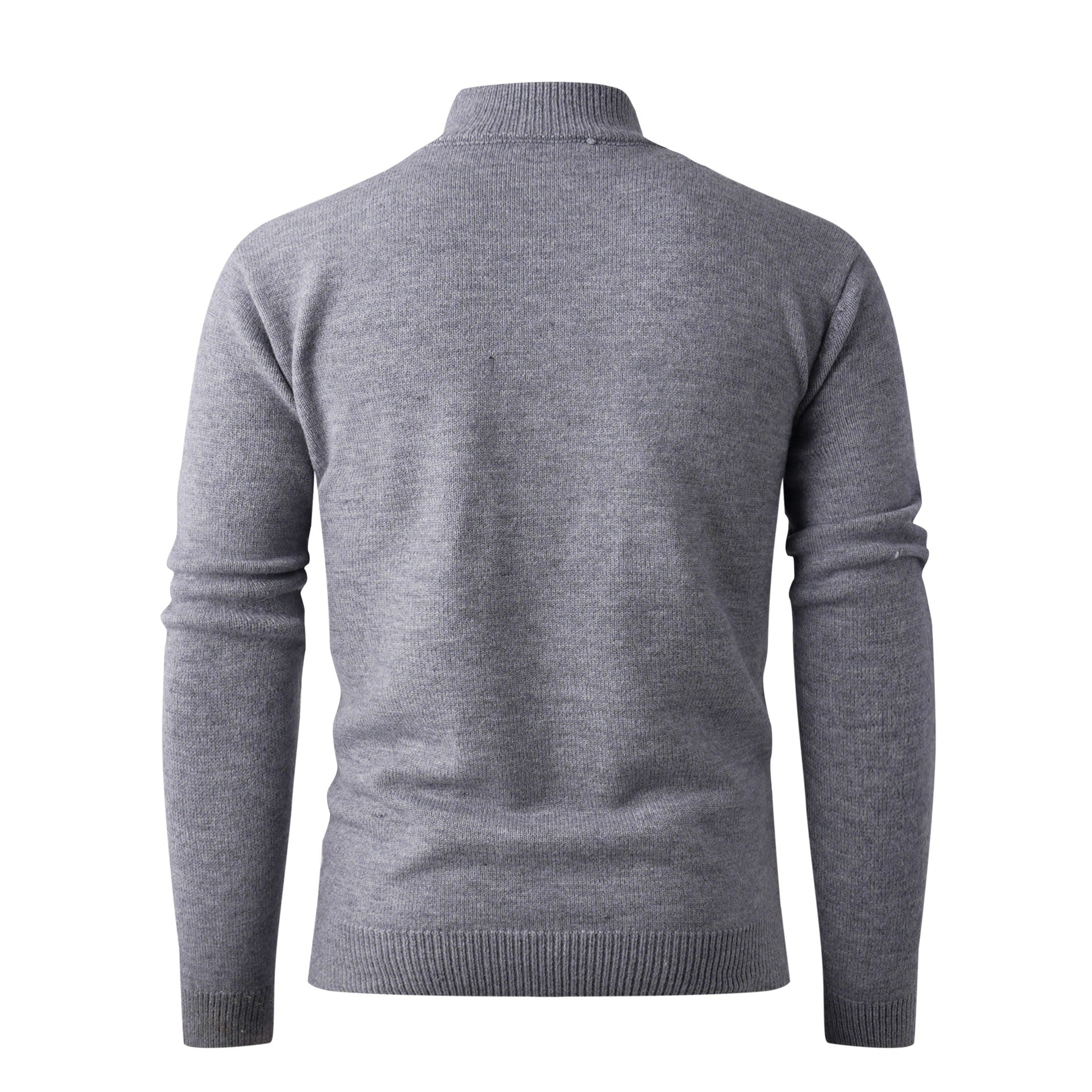 Herren Eleganter Strickpullover mit hohem Kragen und Reißverschluss R&B