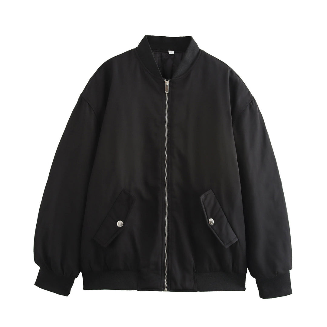 Damen lässige Bomberjacke mit praktischen Taschen und Reißverschluss R&B