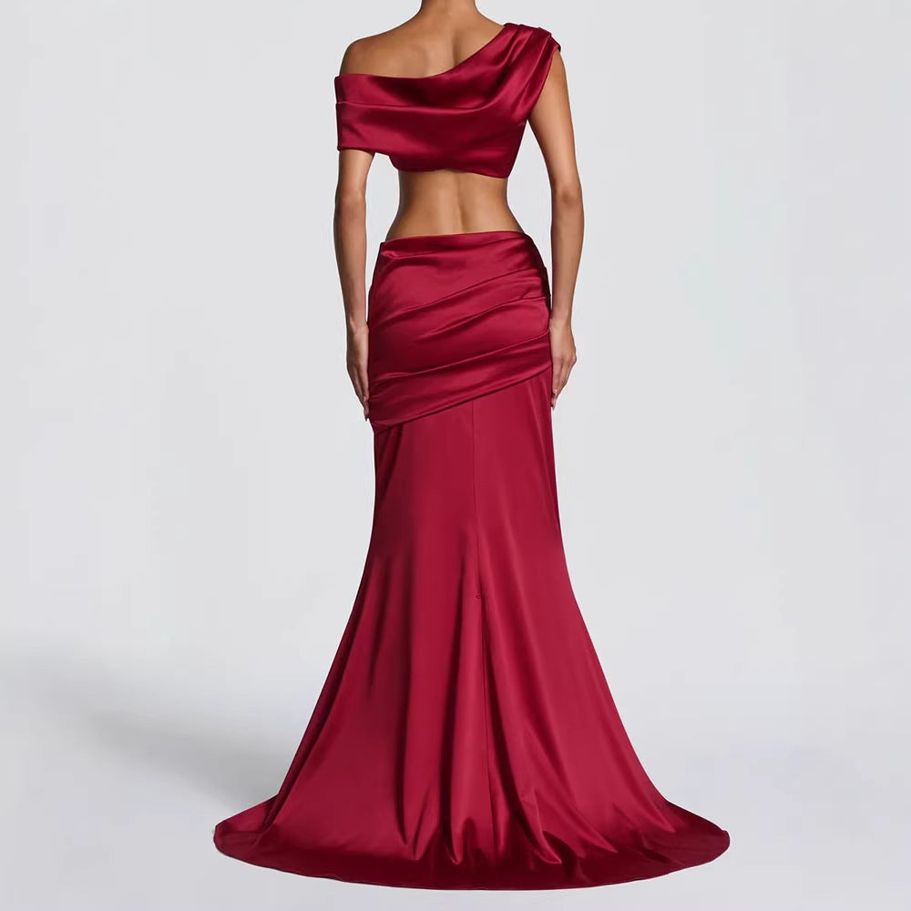 Damen Elegantes One-Shoulder Abendkleid R&B