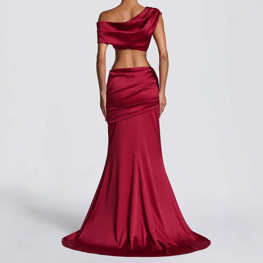Damen Elegantes One-Shoulder Abendkleid R&B