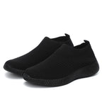Damen atmungsaktive Slip-On Sneakers mit elastischem Obermaterial