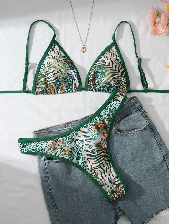 Damen Tiermuster Bikini Set R&B