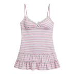 Damen Sommerkleid mit Rüschen und feinem Streifenmuster R&B