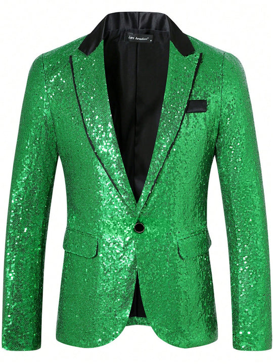 Herren Glamouröser Paillettenblazer R&B