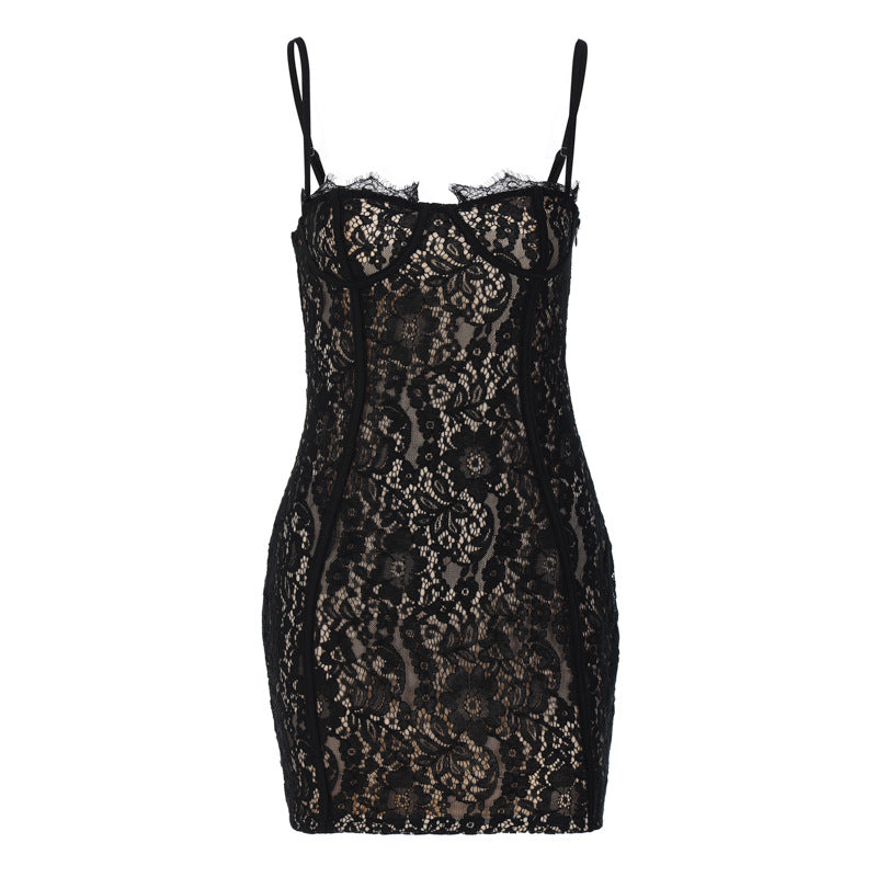 Damen Spitzenbodycon-Kleid R&B