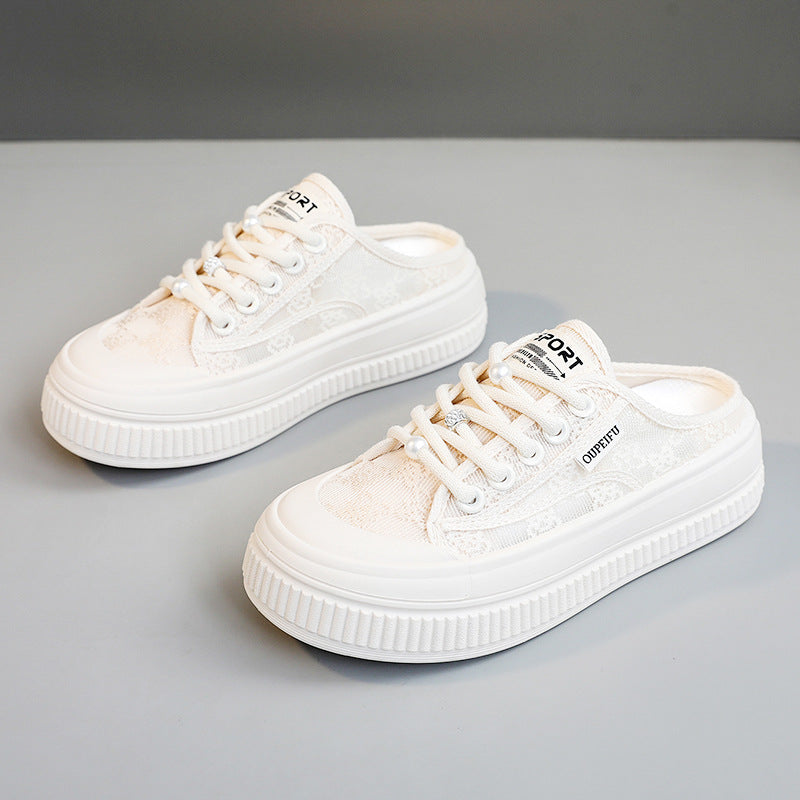Damen komfortable Slip-On Sneakers mit atmungsaktiver Netzstruktur und dämpfendem Sohlenprofil R&B