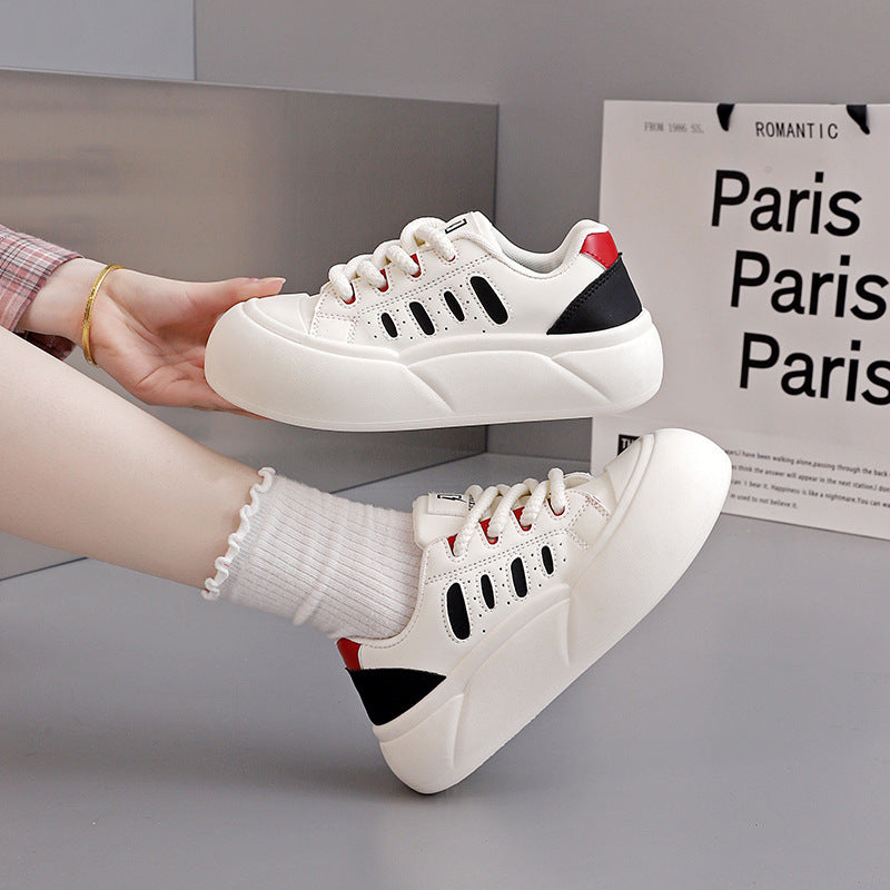 Damen Modische Sneaker mit dicker Gummisohle und atmungsaktiven Einsätzen R&B