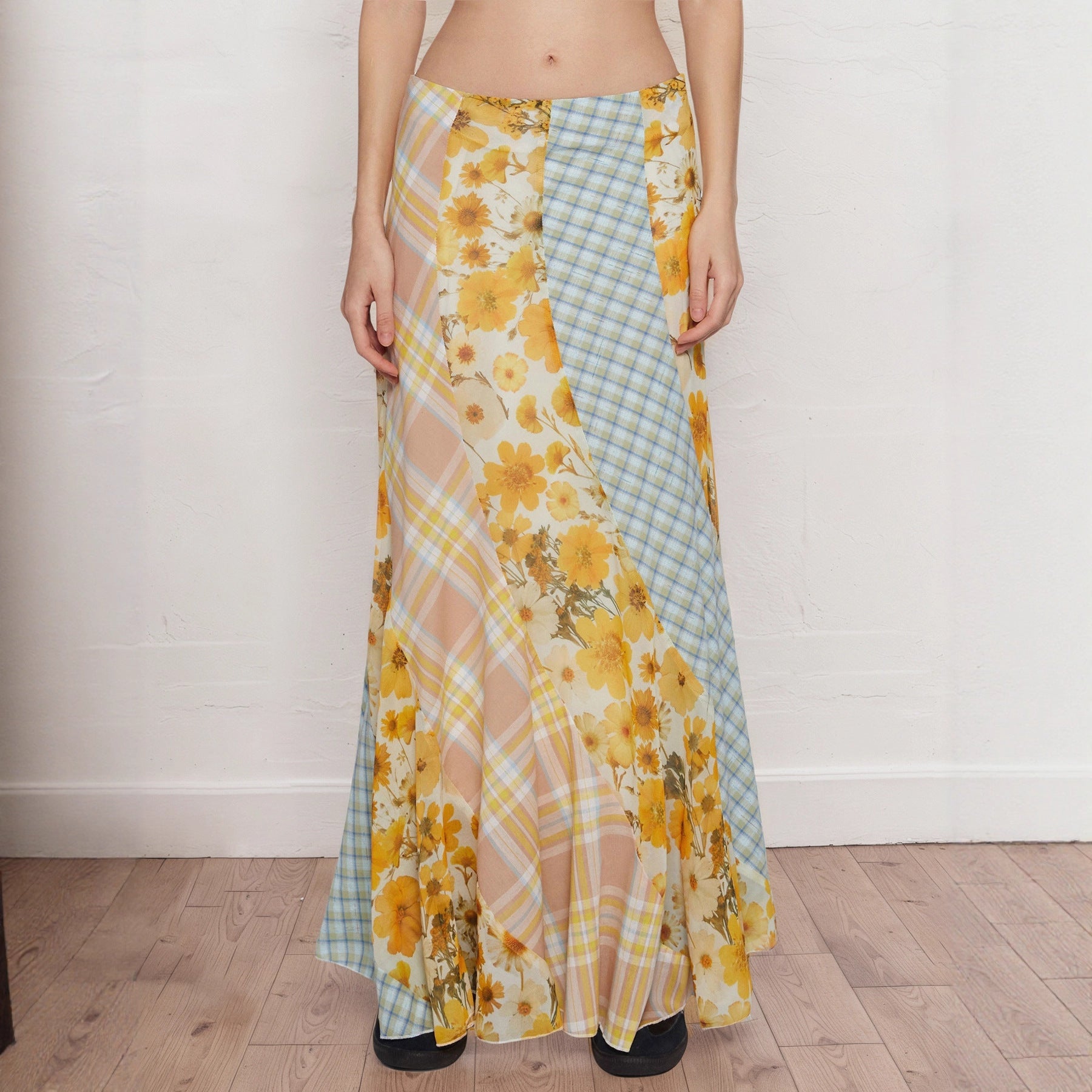 Damen Maxirock mit floralem Design und verspielten Farben R&B