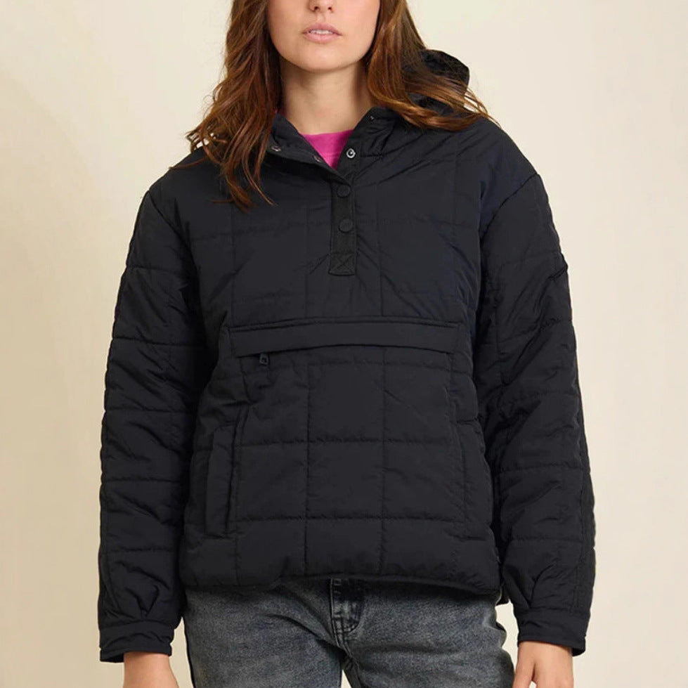 Steppjacke Damen mit hohem Kragen und Fronttasche