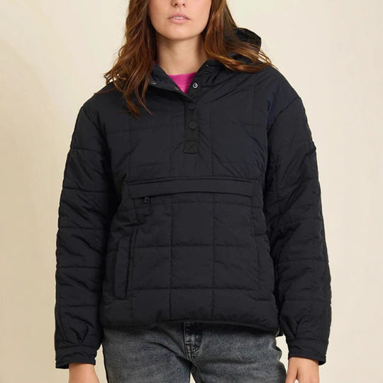Steppjacke Damen mit hohem Kragen und Fronttasche