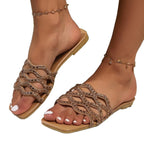 Damen Badeschuhe mit funkelnden Zierriemen R&B