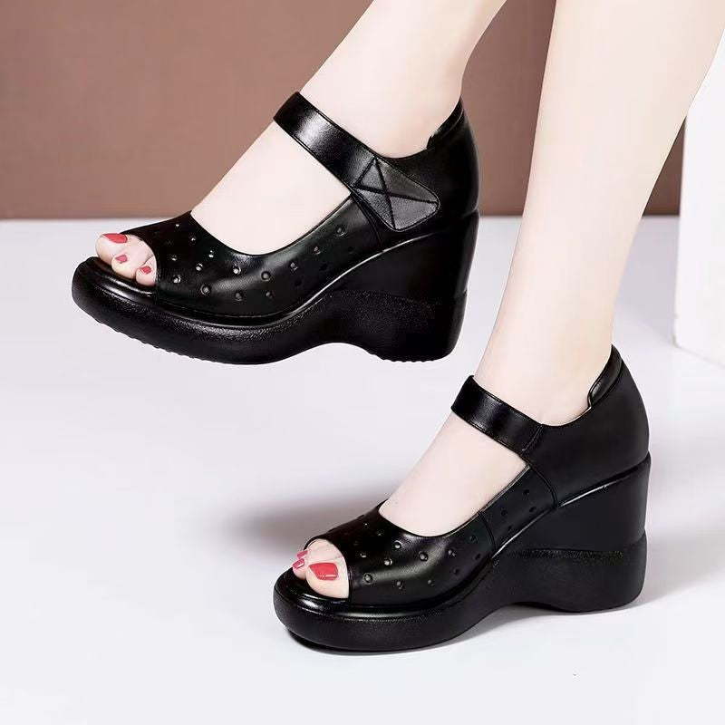 Damen Wedge-Sandalen mit verstellbarem Riemen und Luftdurchlässigem Obermaterial R&B