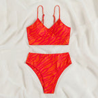 Damen Bikini-Set mit modernem Wickeldesign und hohem Beinausschnitt R&B