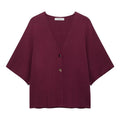 Damen weite Strickjacke mit eleganten Knopfdetails R&B