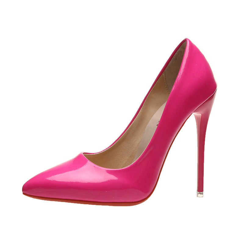 Damen nan elegante Lack-Pumps mit spitzer Zehenpartie hohem Stilettoabsatz und gepolsterter Innensohle R&B