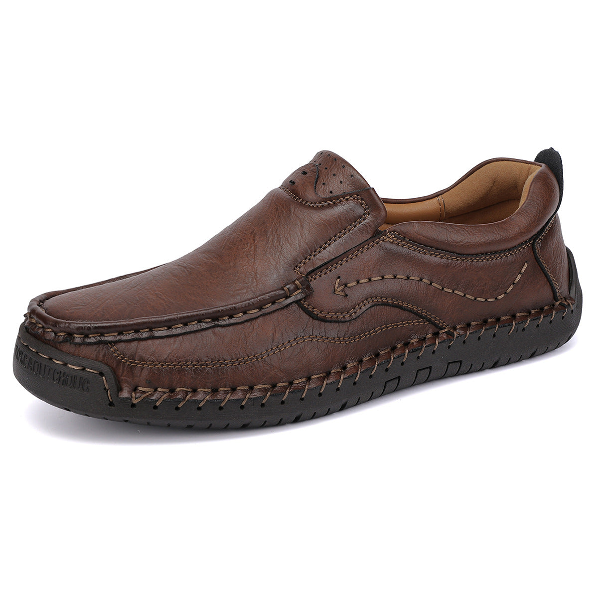 Herren Bequeme Leder Slipper mit atmungsaktiver Sohle R&B