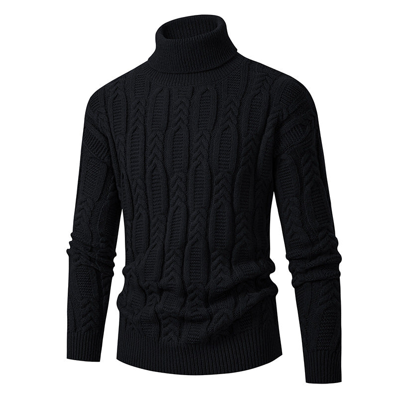 Herren Hochwertiger Rollkragenpullover mit Strukturmuster R&B