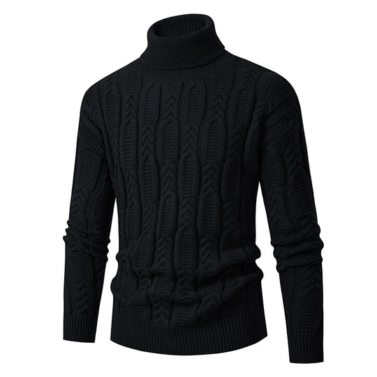 Herren Hochwertiger Rollkragenpullover mit Strukturmuster R&B
