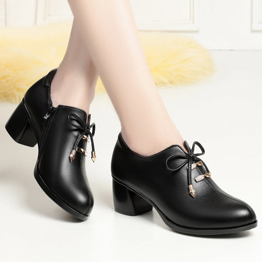 Damen Elegante Schnürstiefeletten mit dekorativen Schmuckdetails und komfortablem Blockabsatz R&B