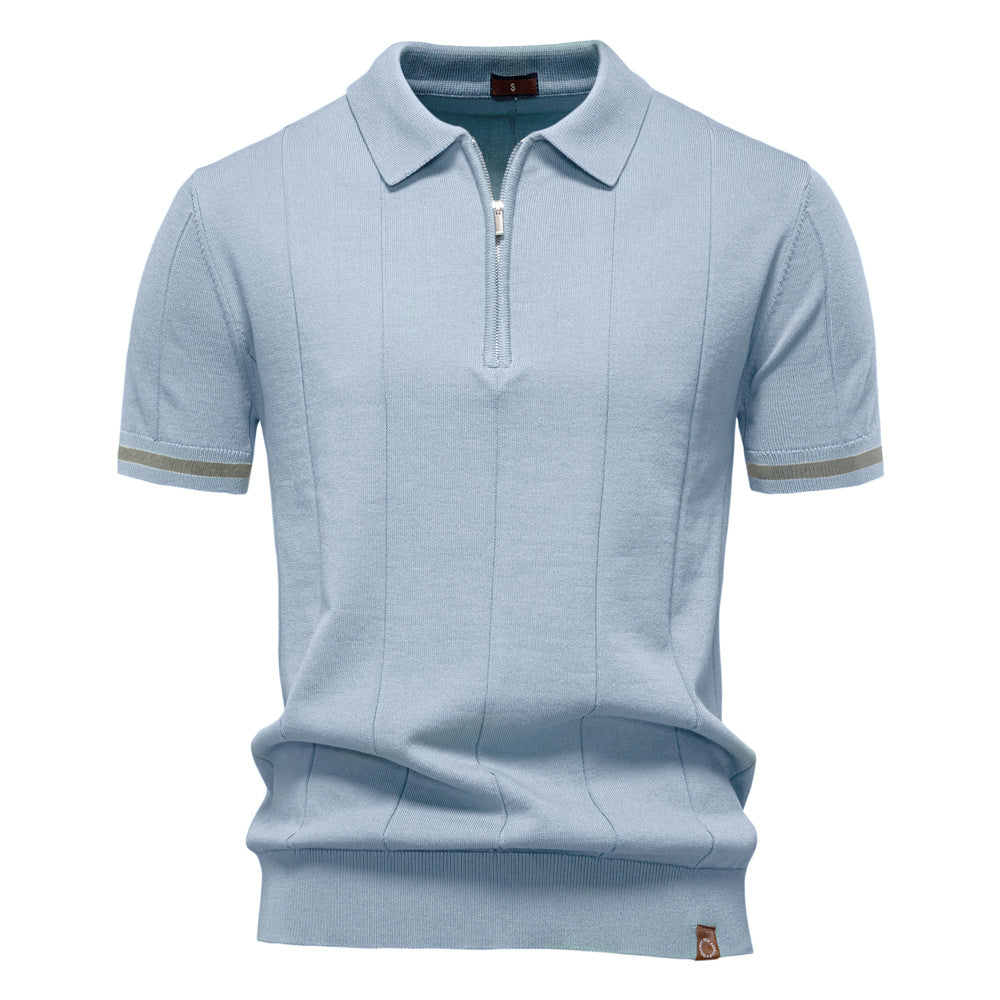 Herren Polohemd mit kurzer Knopfleiste und strukturiertem Design R&B