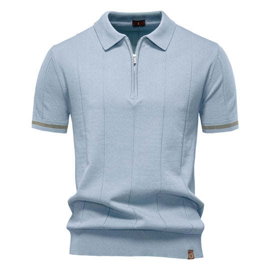 Herren Polohemd mit kurzer Knopfleiste und strukturiertem Design R&B