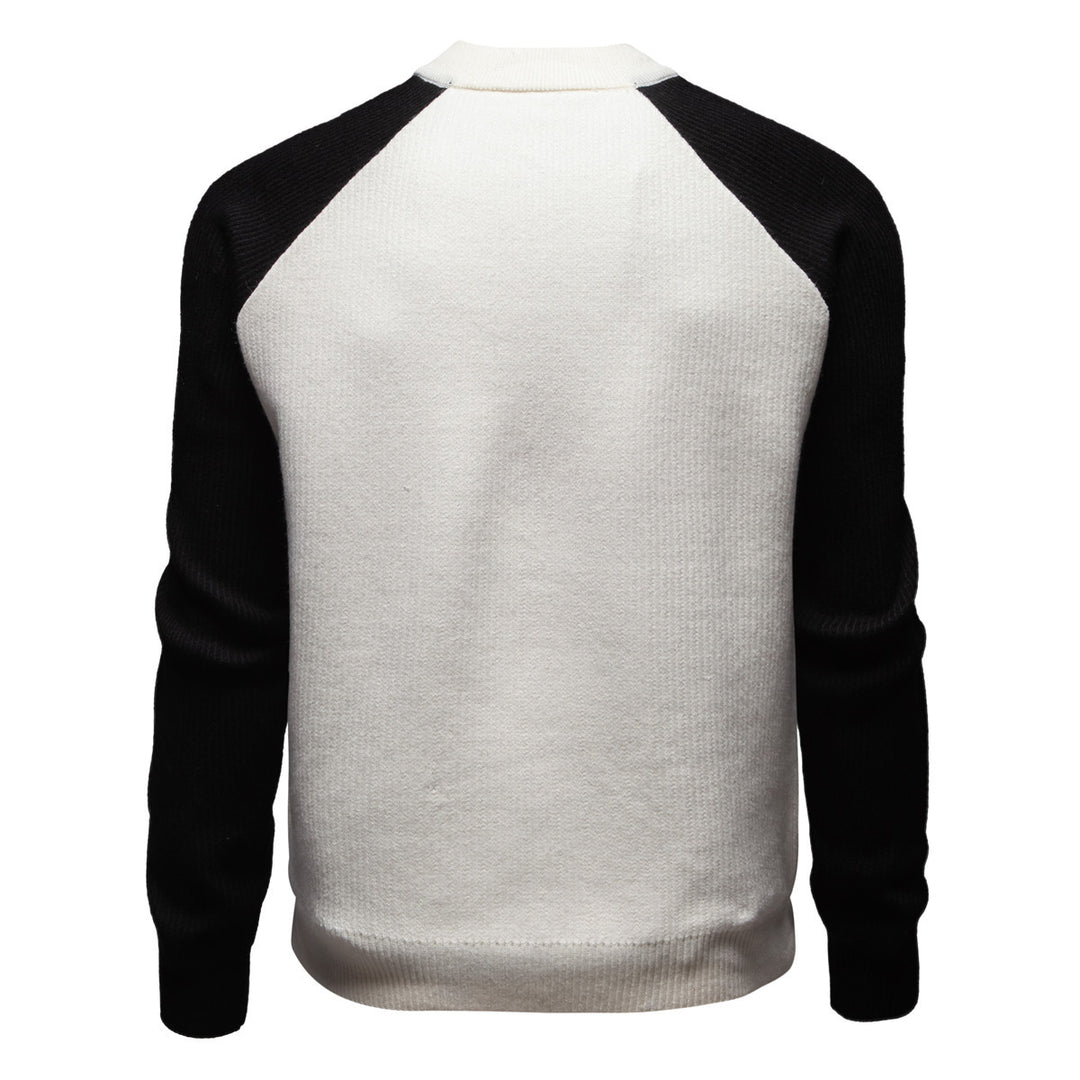 Herren modische Strickjacke mit durchgehendem Reißverschluss und kontrastierenden Ärmelstrukturen R&B