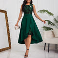 Damen Elegante Schnitt Midi-Kleid mit asymmetrischem Saum und floralem Oberteil R&B