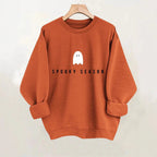 Damen Sweatshirt mit lässigem Gruselmotiv und weichem Innenfleece