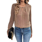 Damen Strickpullover mit dekorativem Ausschnitt R&B