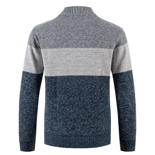 Herren Strickjacke mit modernem Zipper und stilvollem Karomuster R&B