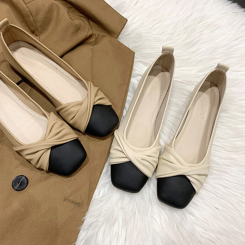 Damen elegante Ballerinas mit modischem Knotted-Design und hochwertigem Leder R&B