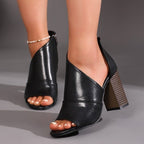 Damen Sandaletten mit peep-toe Design und modischem Reißverschluss R&B