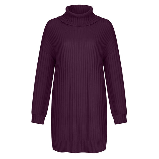 Damen Strickkleid mit hohem Kragen R&B