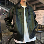 Herren Lederjacke mit Brusttaschen