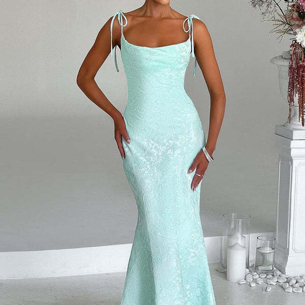 Damen Elegantes Maxikleid mit verführerischen Spaghettiträgern R&B